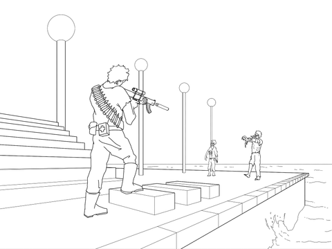 Zombie Pier Coloring Page